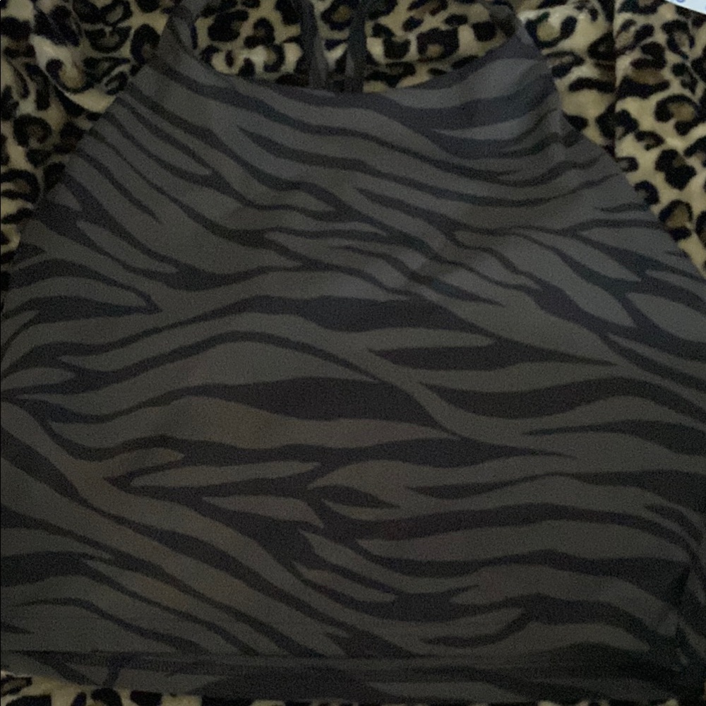 Zebra Print Halter sports bra L